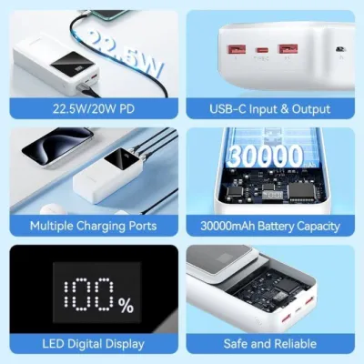 Vention FHMW0 Powerbank 30000mAh 22.5W Blanca Vention FHMW0 Powerbank 30000mAh 22.5W Blanca