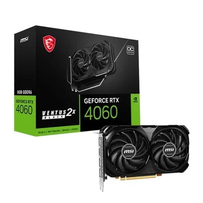 MSI Ventus 2x Black GeForce RTX 4060 8GB OC GDDR6 DLSS3 MSI Ventus 2x Black GeForce RTX 4060 8GB OC GDDR6 DLSS3
