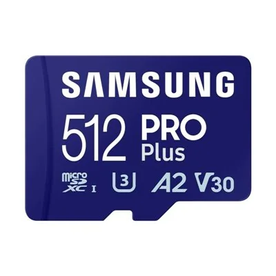 Samsung PRO Plus MicroSDXC 512GB UHS-I U3 A2 V30 Clase 10 con