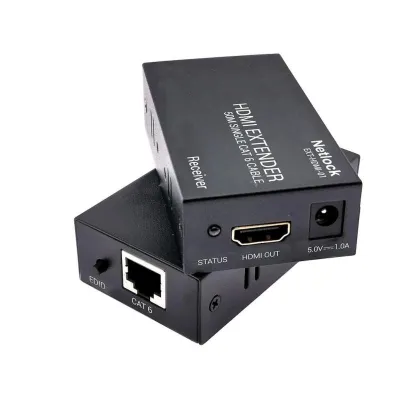 Netlock EXT-HDMI-01 extensor audio/video Negro