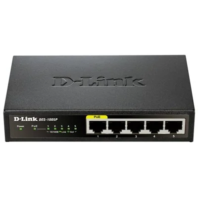 Switch D-Link DES-1005P 5 Puertos/ RJ45 10/100Mbps PoE Switch D-Link DES-1005P 5 Puertos/ RJ45 10/100Mbps PoE