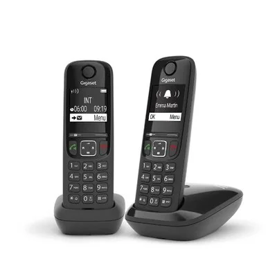 Gigaset AS690 Duo Pack de Teléfonos Inalámbricos Negros