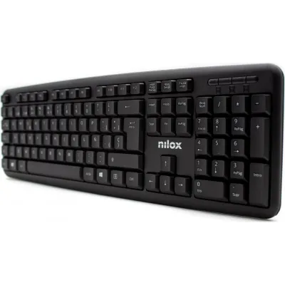 Nilox Teclado USB silencioso compacto y numérico, Negro