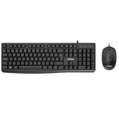 Nilox Combo de Teclado y Ratón con Cable Negro QWERTY Español Nilox Combo de Teclado y Ratón con Cable Negro QWERTY Español