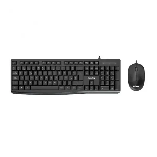 Nilox Combo de Teclado y Ratón con Cable Negro QWERTY Español