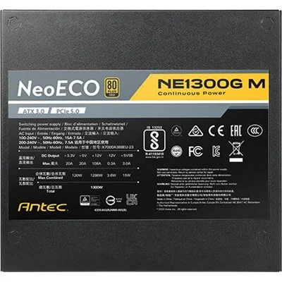 Antec NeoECO NE1300G M 80 Plus Gold 1300W ATX 3.0 PCIE 5.0