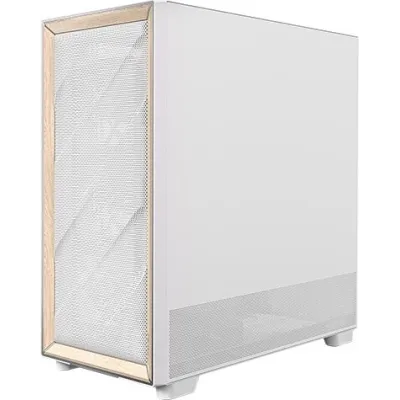 Antec FLUX blanco/marrón Madera ATX Cristal Templado USB-C