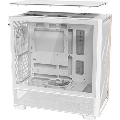Antec FLUX blanco/marrón Madera ATX Cristal Templado USB-C