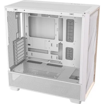 Antec FLUX blanco/marrón Madera ATX Cristal Templado USB-C