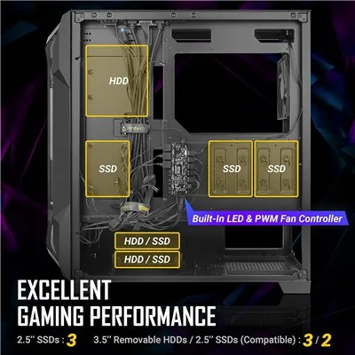 Antec DF600 Flux RGB ATX Cristal Templado USB 3.0 Negra