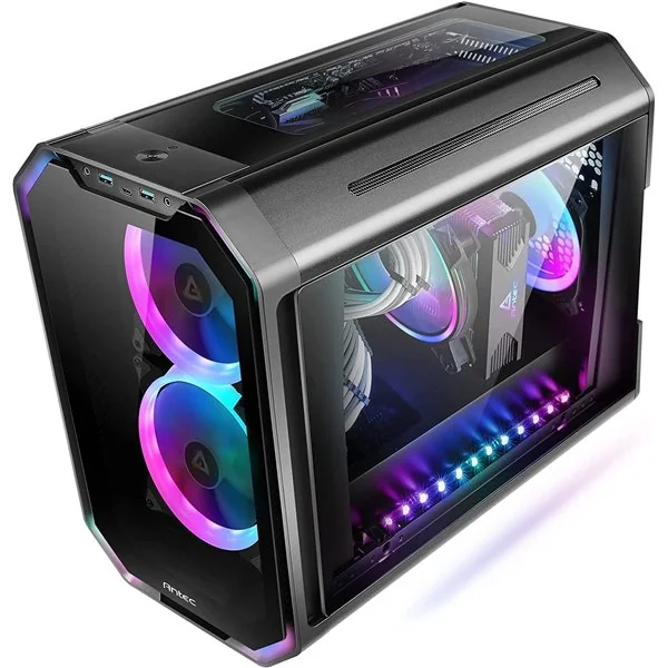 Antec Dark Cube Caja MicroATX Doble frontal, Cristal Negra