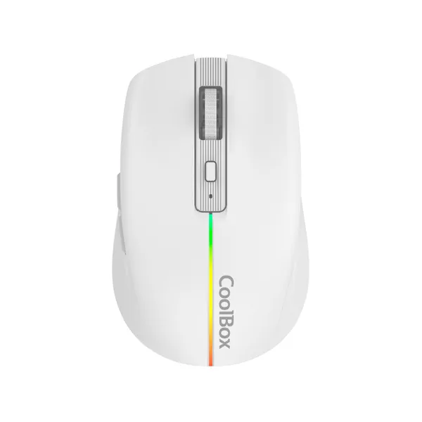 Raton Gaming Optico Wireless Recargable W01 Rgb Blanco Coolbox