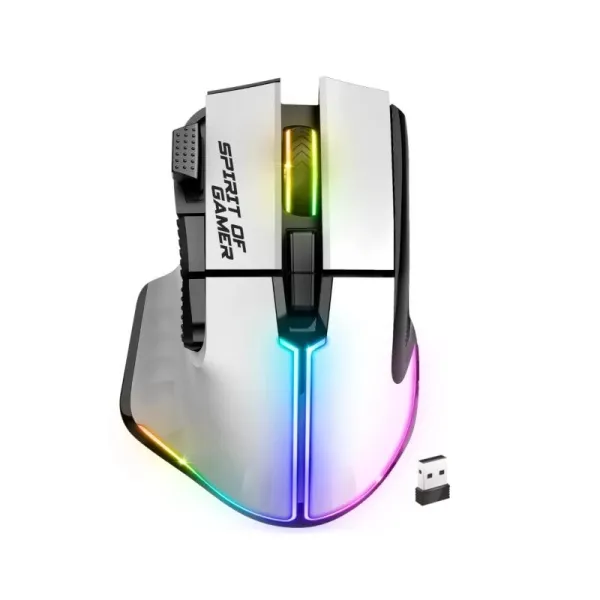 Spirit of gamer ratón inalambrico pro m5 white