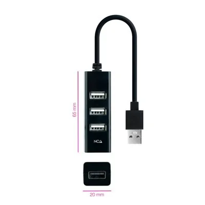 Nanocable 10.16.4404 Hub 4x USB 2.0 Negro