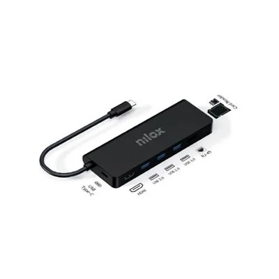Nilox NXDSUSBC04 Docking Station USB-C Negro