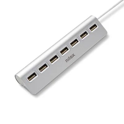 Nilox NXHU7ALU2 HUB 7 Puertos USB Gris Nilox NXHU7ALU2 HUB 7 Puertos USB Gris