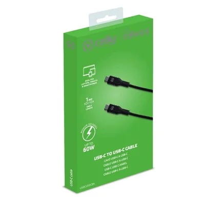 Celly Cable USB-C 60W 1m Negro Celly Cable USB-C 60W 1m Negro