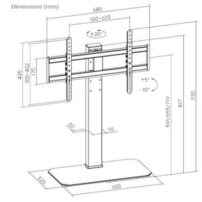 TM Electrón TMSLC424 Soporte de suelo para TV de 46-86', Diseño TM Electrón TMSLC424 Soporte de suelo para TV de 46-86', Diseño