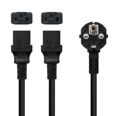 Nanocable Cable de Alimentación Schuko CEE7/7 Macho a 2xC13 Nanocable Cable de Alimentación Schuko CEE7/7 Macho a 2xC13