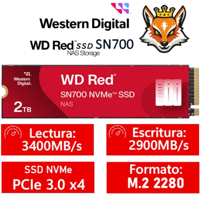 Western Digital WD Red SN700 NAS 2TB NVMe PCIe 3.0 3400MB/s Western Digital WD Red SN700 NAS 2TB NVMe PCIe 3.0 3400MB/s