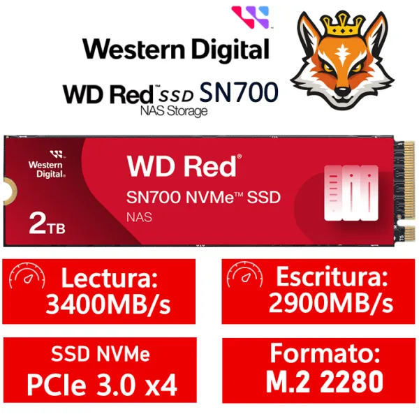 Western Digital WD Red SN700 NAS 2TB NVMe PCIe 3.0 3400MB/s