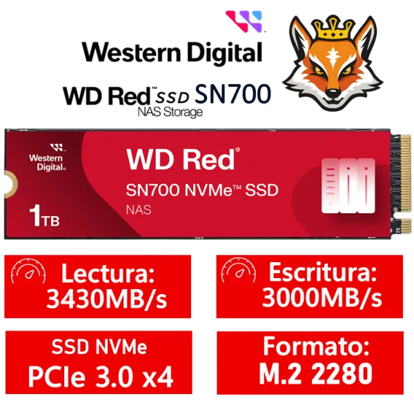 Western Digital WD Red SN700 NAS 1TB NVMe PCIe 3.0 3400MB/s