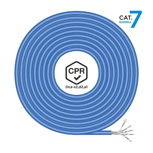 Aisens A146-0664 Bobina Cable de Red RJ45 Cat.7 S/FTP AWG23 LSZH CPR DCA 100m Azul 