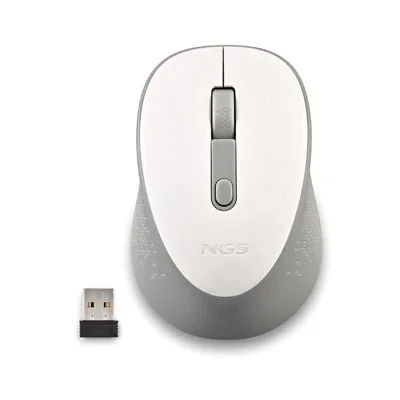 Ratón Inalámbrico NGS Dew White/ Hasta 1600 DPI/ Blanco
