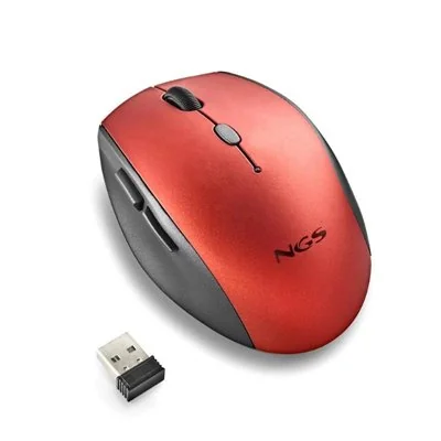 Ratón Inalámbrico NGS Bee Red/ Hasta 1600 DPI/ Rojo