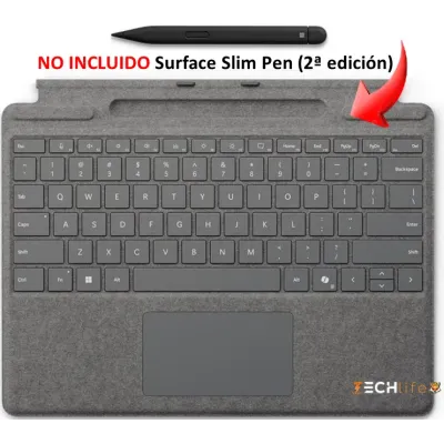 Microsoft Teclado Surface Pro Signature Español Platino con Microsoft Teclado Surface Pro Signature Español Platino con