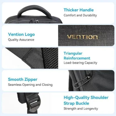 Mochila Vention KRPB0 para Portátiles hasta 15.6'/ 18L/