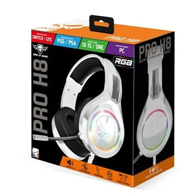 Spirit of Gamer PRO-H8 Auriculares Gaming RGB Blancos Spirit of Gamer PRO-H8 Auriculares Gaming RGB Blancos