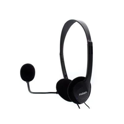Nilox Auriculares Jack 3.5mm con Micrófono PC Negros