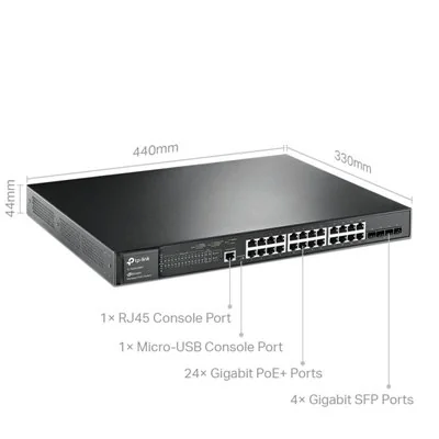 TP-Link TL-SG3428MP Switch 24 Puertos Gigabit PoE + 4 SFP