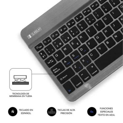 Teclado Compacto Inalámbrico por Bluetooth Subblim Smart/ Gris Teclado Compacto Inalámbrico por Bluetooth Subblim Smart/ Gris
