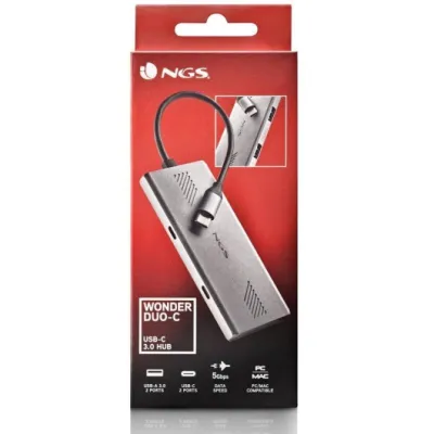 Hub USB Tipo-C NGS WonderDuo-C / 2xUSB/ 2xUSB Tipo-C Hub USB Tipo-C NGS WonderDuo-C / 2xUSB/ 2xUSB Tipo-C
