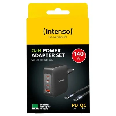 Intenso | kit cargador gan w140a3c + cable usb-c Intenso | kit cargador gan w140a3c + cable usb-c