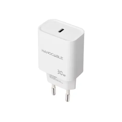 Cargador Pared 1xusb-c Pd 30w Blanco Nanocable Cargador Pared 1xusb-c Pd 30w Blanco Nanocable