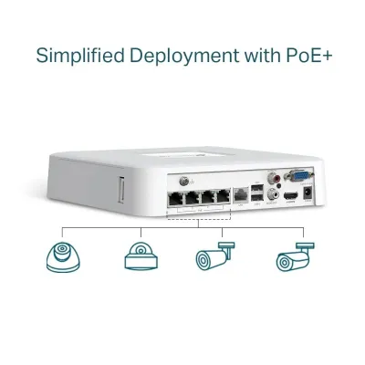 TP-Link VIGI NVR1104H-4P Blanco
