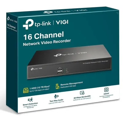 TP-Link VIGI NVR1016H Grabadore de vídeo en red (NVR) Negro TP-Link VIGI NVR1016H Grabadore de vídeo en red (NVR) Negro