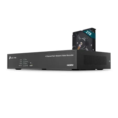 TP-Link VIGI NVR1004H-4P Grabadore de vídeo en red (NVR) Negro