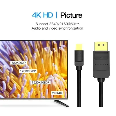 Cable Conversor Vention HAABH/ Mini DisplayPort Macho - Cable Conversor Vention HAABH/ Mini DisplayPort Macho -