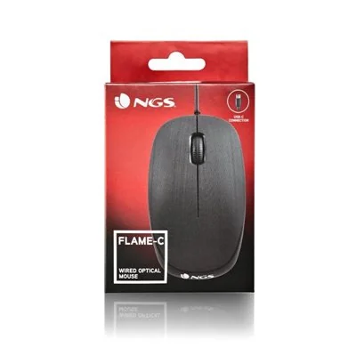 Mouse Ngs Flame Black Optico Por Cable Con Conexion Usb-c Mouse Ngs Flame Black Optico Por Cable Con Conexion Usb-c