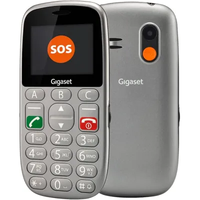 Gigaset GL390 Plata Móvil para personas mayores Botón SOS,Gran