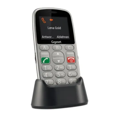 Gigaset GL390 Plata Móvil para personas mayores Botón SOS,Gran