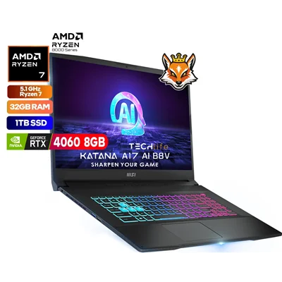 MSI Katana A17 AI B8VF-875XES AMD Ryzen 7-8845HS 32GB 1TB RTX MSI Katana A17 AI B8VF-875XES AMD Ryzen 7-8845HS 32GB 1TB RTX