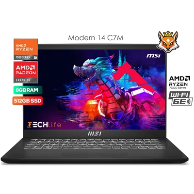 MSI Modern 14 C7M-293XES AMD Ryzen 5-7430u 8GB 512GB 14" FreeDOS