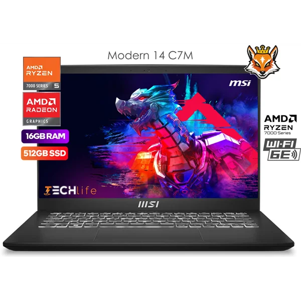 MSI Modern 14 C7M-299XES AMD Ryzen 5-7430u 16GB 512GB 14" FreeDOS