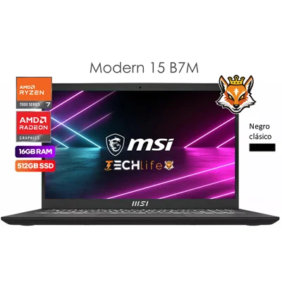 MSI Modern 15 B7M-440XES AMD Ryzen 7-7730u 16GB 512GB 15" MSI Modern 15 B7M-440XES AMD Ryzen 7-7730u 16GB 512GB 15"