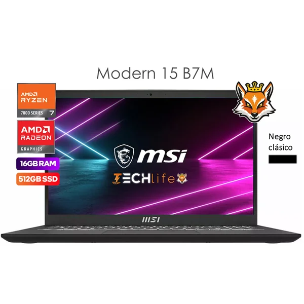 MSI Modern 15 B7M-440XES AMD Ryzen 7-7730u 16GB 512GB 15" FreeDOS